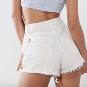 BDG high rise white denim shorts sz 24